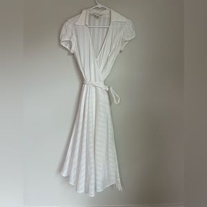 ZARA white wrap midi dress